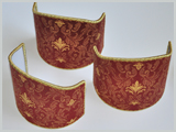Ventoline modello scudo realizzate con tessuto damasco bordeaux